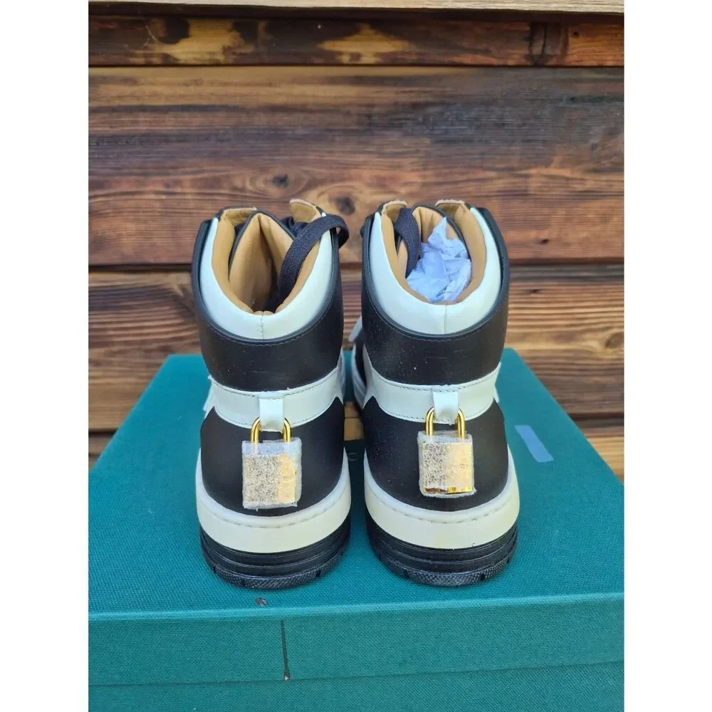 Buscemi High-Top Lace-Up Sneakers Black White Size 8